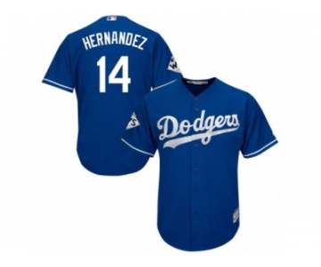 Los Angeles Dodgers #14 Enrique Hernandez Replica Royal Blue Alternate 2017 World Series Bound Cool Base MLB Jersey