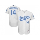 Los Angeles Dodgers #14 Enrique Hernandez White Flexbase Authentic Collection 2016 Father's Day Stitched Baseball Jersey