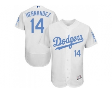 Los Angeles Dodgers #14 Enrique Hernandez White Flexbase Authentic Collection 2016 Father's Day Stitched Baseball Jersey