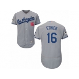 Los Angeles Dodgers #16 Andre Ethier Authentic Grey Road 2017 World Series Bound Flex Base MLB Jersey