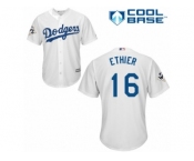 Los Angeles Dodgers #16 Andre Ethier Replica White Home 2017 World Series Bound Cool Base MLB Jersey