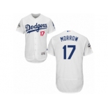 Los Angeles Dodgers #17 Brandon Morrow Authentic White Home 2017 World Series Bound Flex Base MLB Jersey