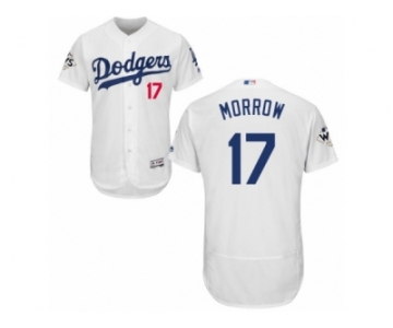 Los Angeles Dodgers #17 Brandon Morrow Authentic White Home 2017 World Series Bound Flex Base MLB Jersey