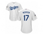 Los Angeles Dodgers #17 Brandon Morrow Replica White Home 2017 World Series Bound Cool Base MLB Jersey