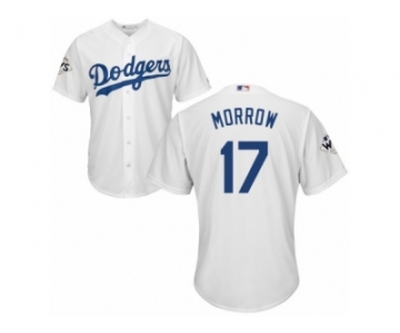 Los Angeles Dodgers #17 Brandon Morrow Replica White Home 2017 World Series Bound Cool Base MLB Jersey