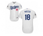 Los Angeles Dodgers #18 Kenta Maeda Authentic White Home 2017 World Series Bound Flex Base MLB Jersey