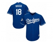 Los Angeles Dodgers #18 Kenta Maeda Replica Royal Blue Alternate 2017 World Series Bound Cool Base MLB Jersey