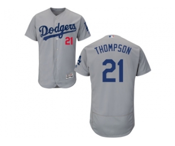 Los Angeles Dodgers #21 Trayce Thompson Grey Flexbase Authentic Collection Stitched Baseball Jersey