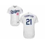 Los Angeles Dodgers #21 Trayce Thompson White Flexbase Authentic Collection Stitched Baseball Jersey