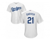 Los Angeles Dodgers #21 Yu Darvish Replica White Home Cool Base MLB Jersey