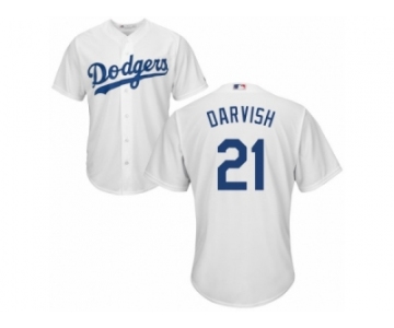 Los Angeles Dodgers #21 Yu Darvish Replica White Home Cool Base MLB Jersey