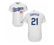 Los Angeles Dodgers #21 Yu Darvish White Flexbase Authentic Collection MLB Jersey