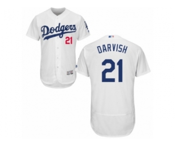 Los Angeles Dodgers #21 Yu Darvish White Flexbase Authentic Collection MLB Jersey