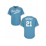 Los Angeles Dodgers #21 Zack Greinke Light Blue Cooperstown Throwback Stitched Baseball Jersey