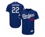 Los Angeles Dodgers #22 Clayton Kershaw Authentic Royal Blue Alternate 2017 World Series Bound Flex Base MLB Jersey