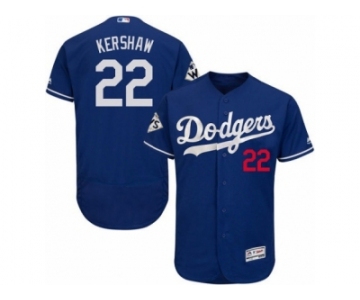 Los Angeles Dodgers #22 Clayton Kershaw Authentic Royal Blue Alternate 2017 World Series Bound Flex Base MLB Jersey