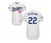 Los Angeles Dodgers #22 Clayton Kershaw Authentic White Home 2017 World Series Bound Flex Base MLB Jersey