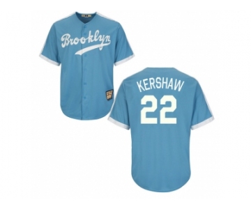 Los Angeles Dodgers #22 Clayton Kershaw Light Blue Cooperstown Throwback Stitched Baseball Jersey