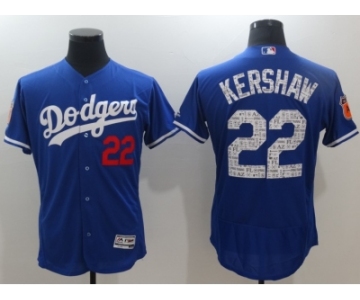 Los Angeles Dodgers #22 Clayton Kershaw Royal 2017 Spring Training Flexbase Authentic Collection Stitched Baseball Jersey