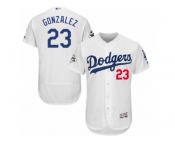 Los Angeles Dodgers #23 Adrian Gonzalez Authentic White Home 2017 World Series Bound Flex Base MLB Jersey