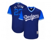 Los Angeles Dodgers #23 Adrian Gonzalez El Titan Authentic Navy Blue 2017 Players Weekend MLB Jersey