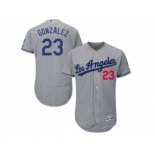 Los Angeles Dodgers #23 Adrian Gonzalez Grey Flexbase Authentic Collection Stitched Baseball Jersey