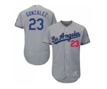 Los Angeles Dodgers #23 Adrian Gonzalez Grey Flexbase Authentic Collection Stitched Baseball Jersey