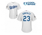 Los Angeles Dodgers #23 Adrian Gonzalez Replica White Home 2017 World Series Bound Cool Base MLB Jersey