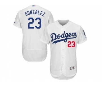 Los Angeles Dodgers #23 Adrian Gonzalez White Flexbase Authentic Collection Stitched Baseball Jersey