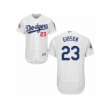 Los Angeles Dodgers #23 Kirk Gibson Authentic White Home 2017 World Series Bound Flex Base MLB Jersey