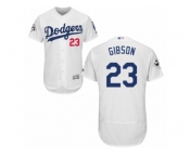 Los Angeles Dodgers #23 Kirk Gibson Authentic White Home 2017 World Series Bound Flex Base MLB Jersey