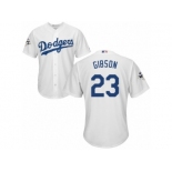 Los Angeles Dodgers #23 Kirk Gibson Replica White Home 2017 World Series Bound Cool Base MLB Jersey