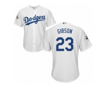 Los Angeles Dodgers #23 Kirk Gibson Replica White Home 2017 World Series Bound Cool Base MLB Jersey