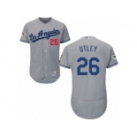 Los Angeles Dodgers #26 Chase Utley Authentic Grey Road 2017 World Series Bound Flex Base MLB Jersey