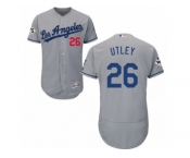 Los Angeles Dodgers #26 Chase Utley Authentic Grey Road 2017 World Series Bound Flex Base MLB Jersey