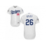 Los Angeles Dodgers #26 Chase Utley Authentic White Home 2017 World Series Bound Flex Base MLB Jersey