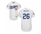 Los Angeles Dodgers #26 Chase Utley Authentic White Home 2017 World Series Bound Flex Base MLB Jersey