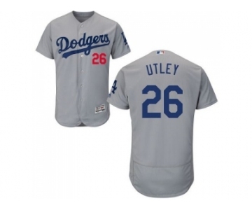 Los Angeles Dodgers #26 Chase Utley Grey Flexbase Authentic Collection Stitched Baseball Jersey