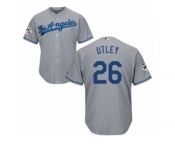 Los Angeles Dodgers #26 Chase Utley Replica Grey Road 2017 World Series Bound Cool Base MLB Jersey (2)