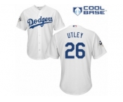 Los Angeles Dodgers #26 Chase Utley Replica White Home 2017 World Series Bound Cool Base MLB Jersey