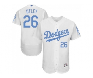 Los Angeles Dodgers #26 Chase Utley White Flexbase Authentic Collection 2016 Father's Day Stitched Baseball Jersey