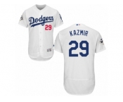 Los Angeles Dodgers #29 Scott Kazmir Authentic White Home 2017 World Series Bound Flex Base MLB Jersey