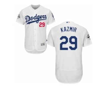 Los Angeles Dodgers #29 Scott Kazmir Authentic White Home 2017 World Series Bound Flex Base MLB Jersey