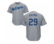 Los Angeles Dodgers #29 Scott Kazmir Replica Grey Road 2017 World Series Bound Cool Base MLB Jersey