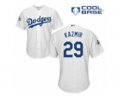 Los Angeles Dodgers #29 Scott Kazmir Replica White Home 2017 World Series Bound Cool Base MLB Jersey