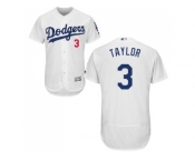 Los Angeles Dodgers #3 Chris Taylor White Flexbase Authentic Collection Stitched MLB Jersey