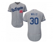 Los Angeles Dodgers #30 Maury Wills Authentic Grey Road 2017 World Series Bound Flex Base MLB Jersey