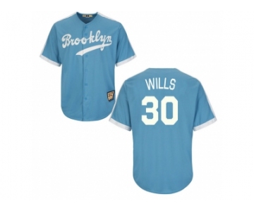 Los Angeles Dodgers #30 Maury Wills Light Blue Cooperstown Throwback Stitched Baseball Jersey