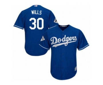 Los Angeles Dodgers #30 Maury Wills Replica Royal Blue Alternate 2017 World Series Bound Cool Base MLB Jersey