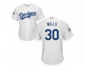 Los Angeles Dodgers #30 Maury Wills Replica White Home 2017 World Series Bound Cool Base MLB Jersey